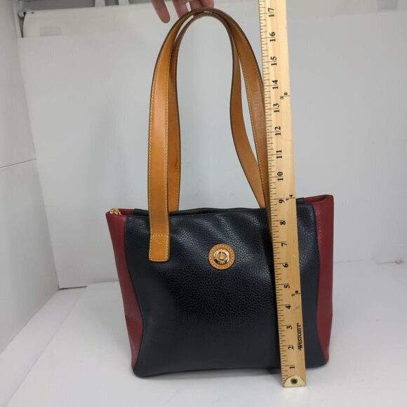 LA Tour Eiffel 1887 Red Green and Blue Pebbled Leather Handbag - Picture 11 of 14